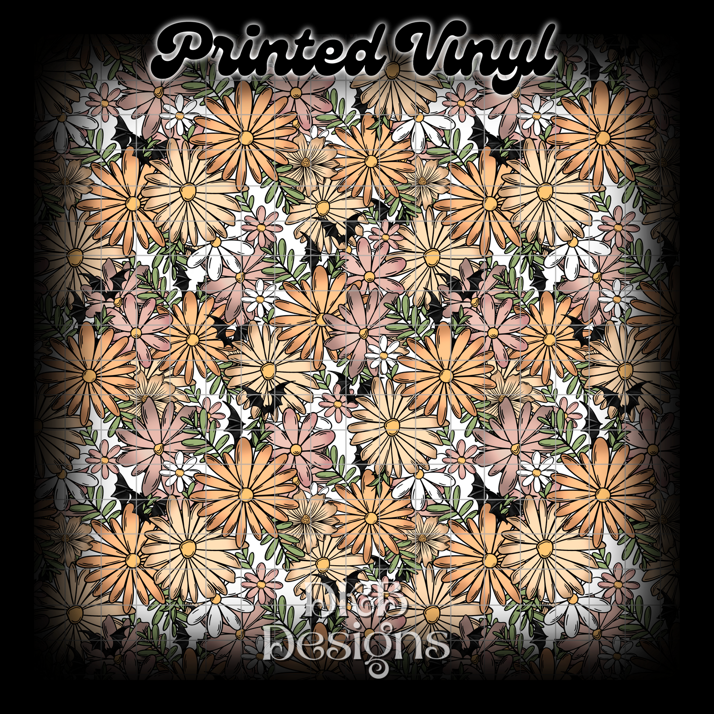 Floral bats Printed Vinyl