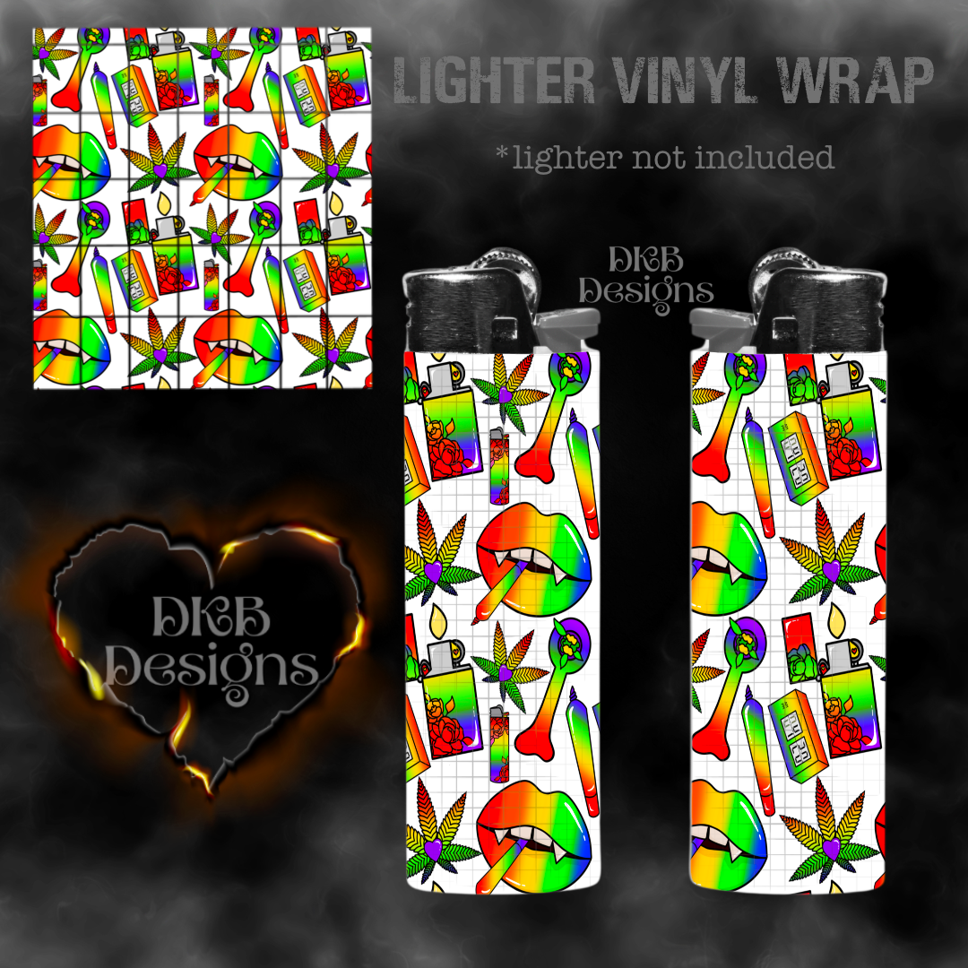 Rainbow plant lighter vinyl wrap