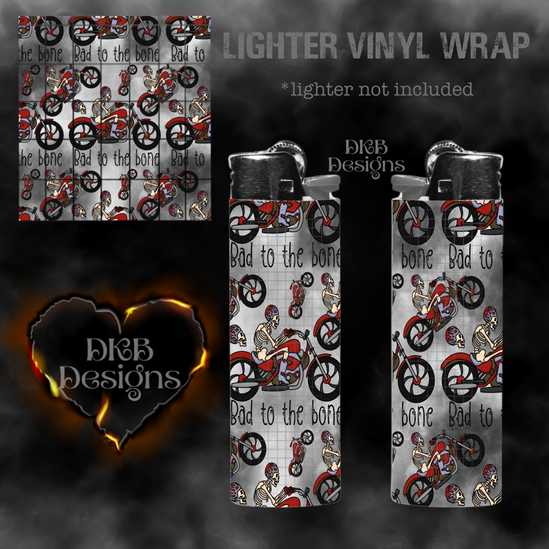 Bad to the bone gray lighter vinyl wrap