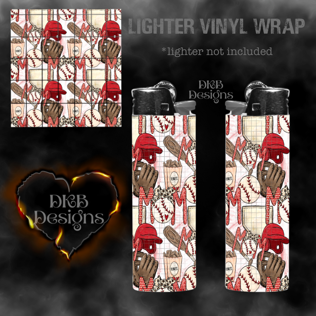 Baseball mom lighter vinyl wrap