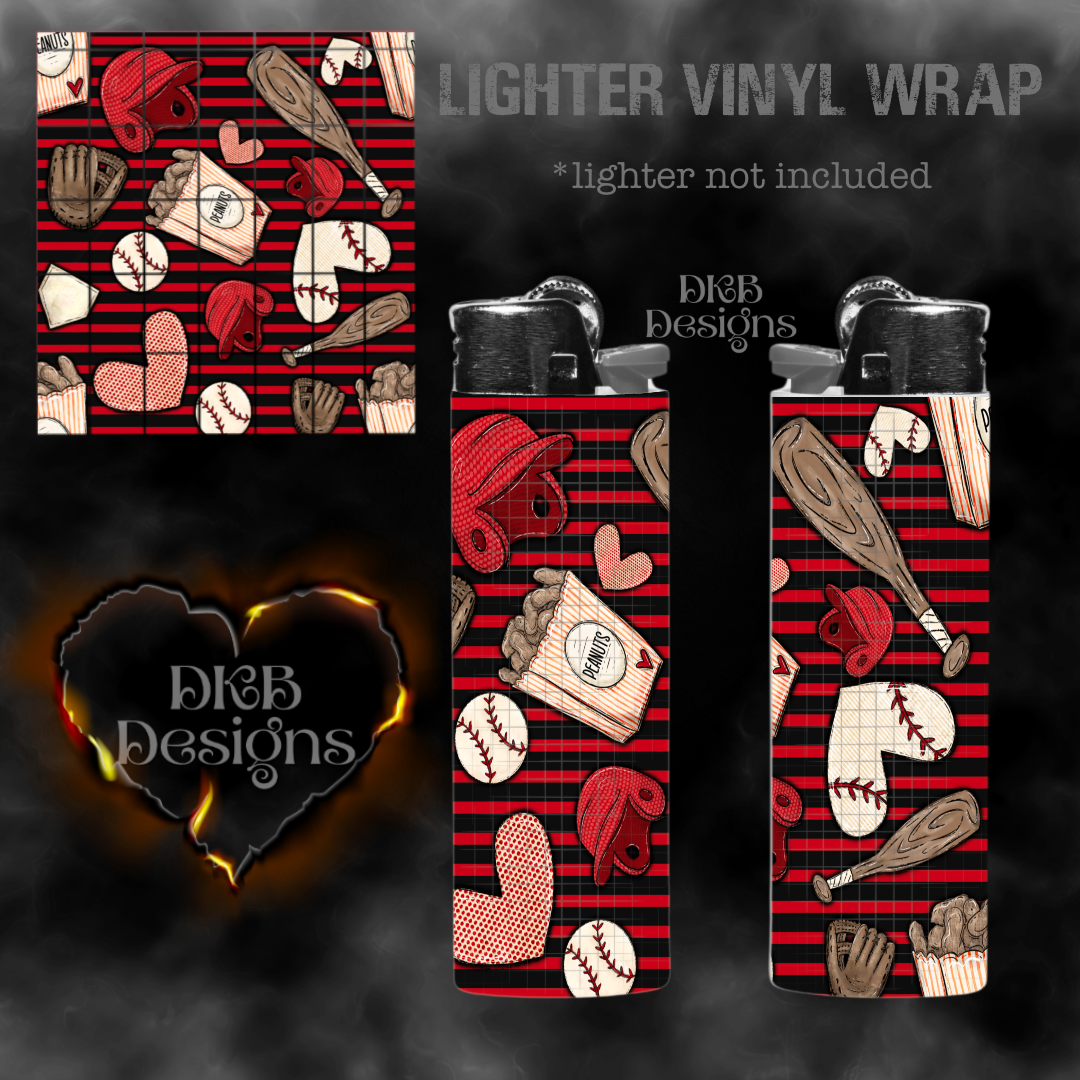 Baseball red stripe lighter vinyl wrap