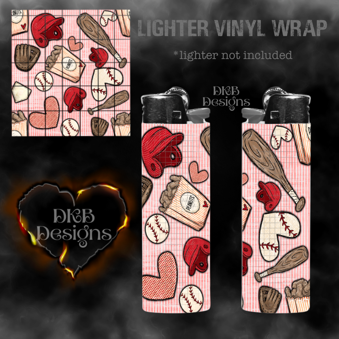 Baseball lighter vinyl wrap