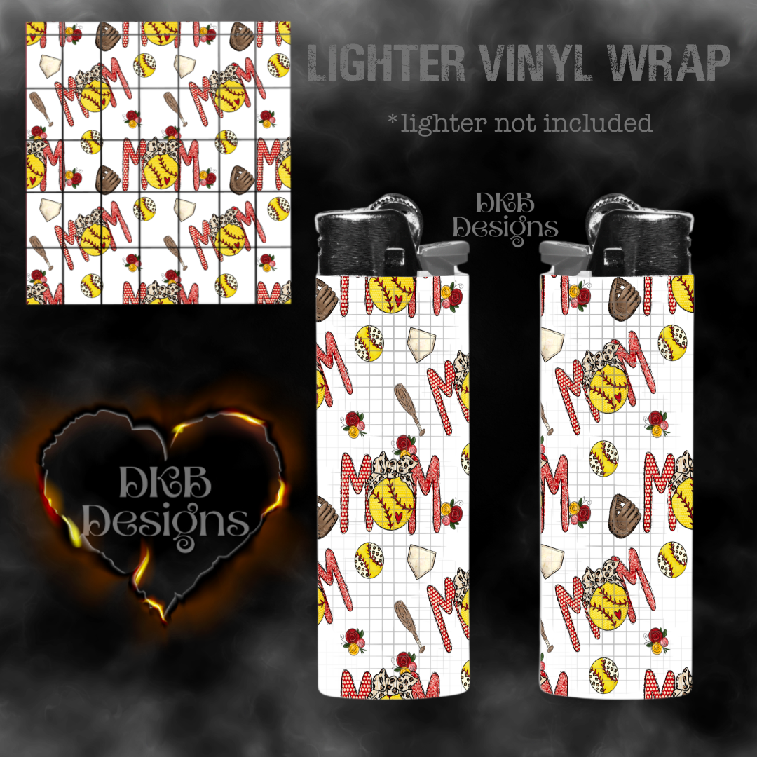 Softball mom lighter vinyl wrap