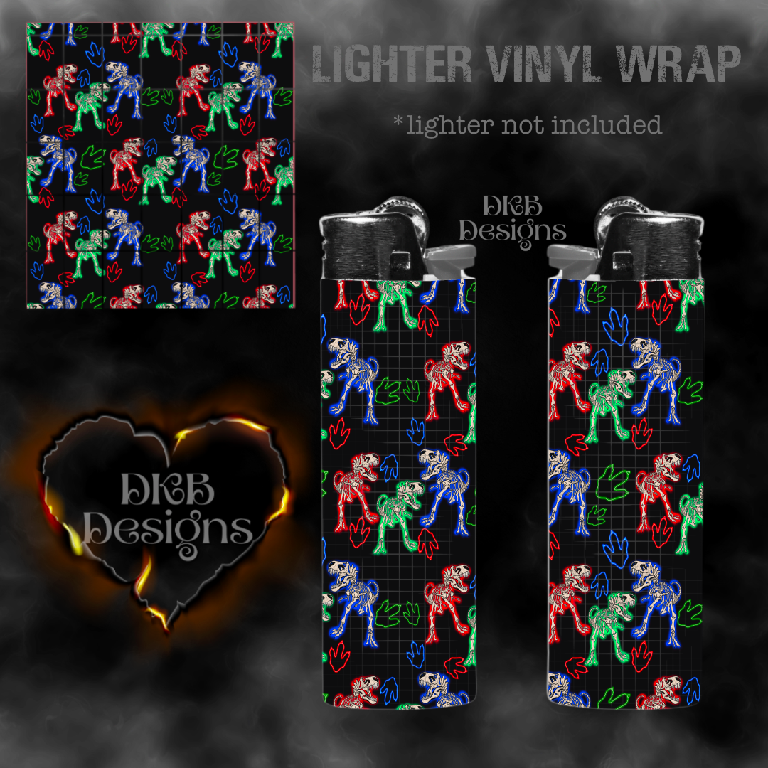 Neon TRex lighter vinyl wrap