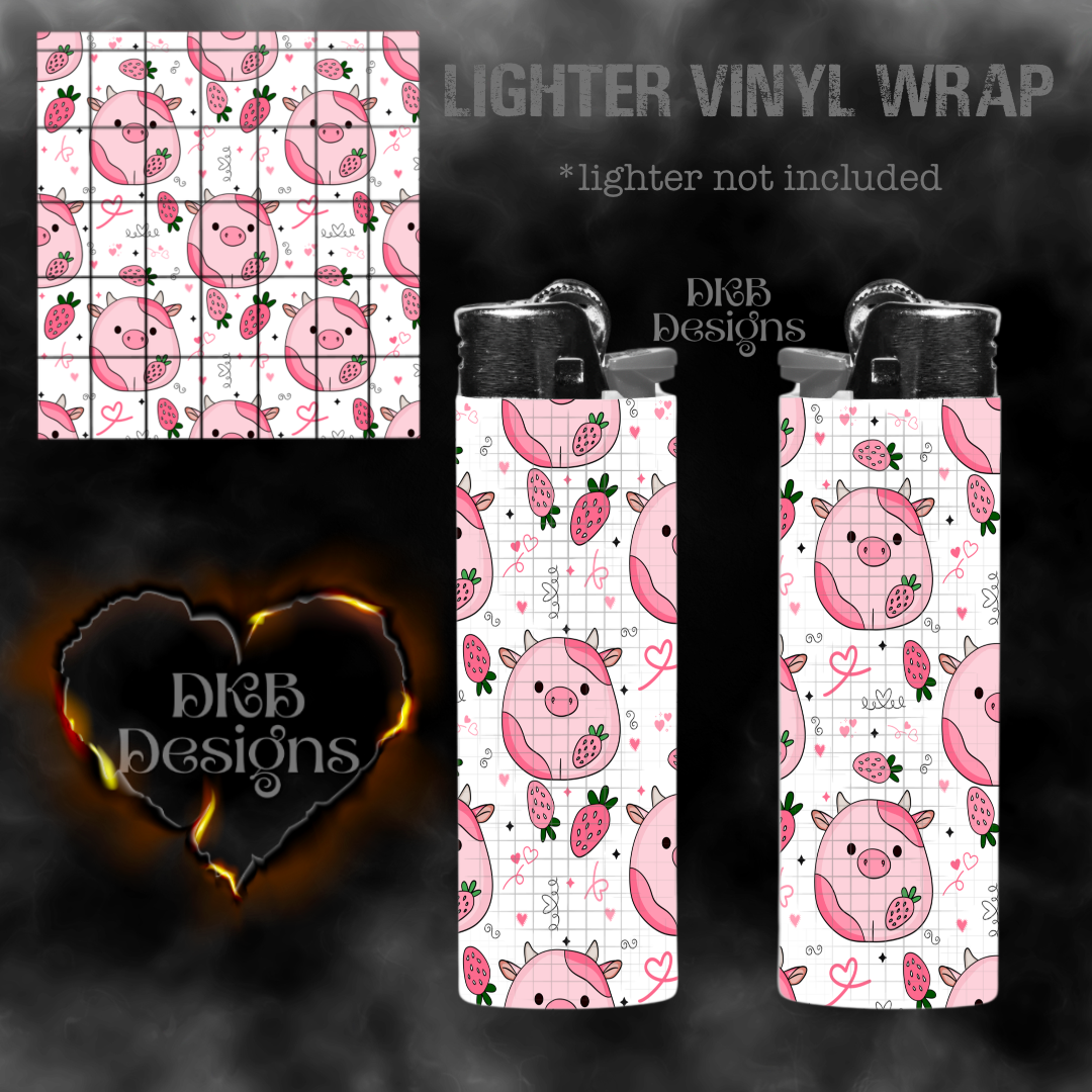 Strawberry squish cow lighter vinyl wrap
