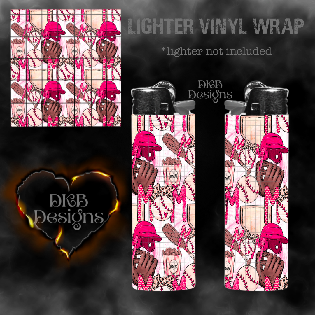 Pink baseball mom lighter vinyl wrap
