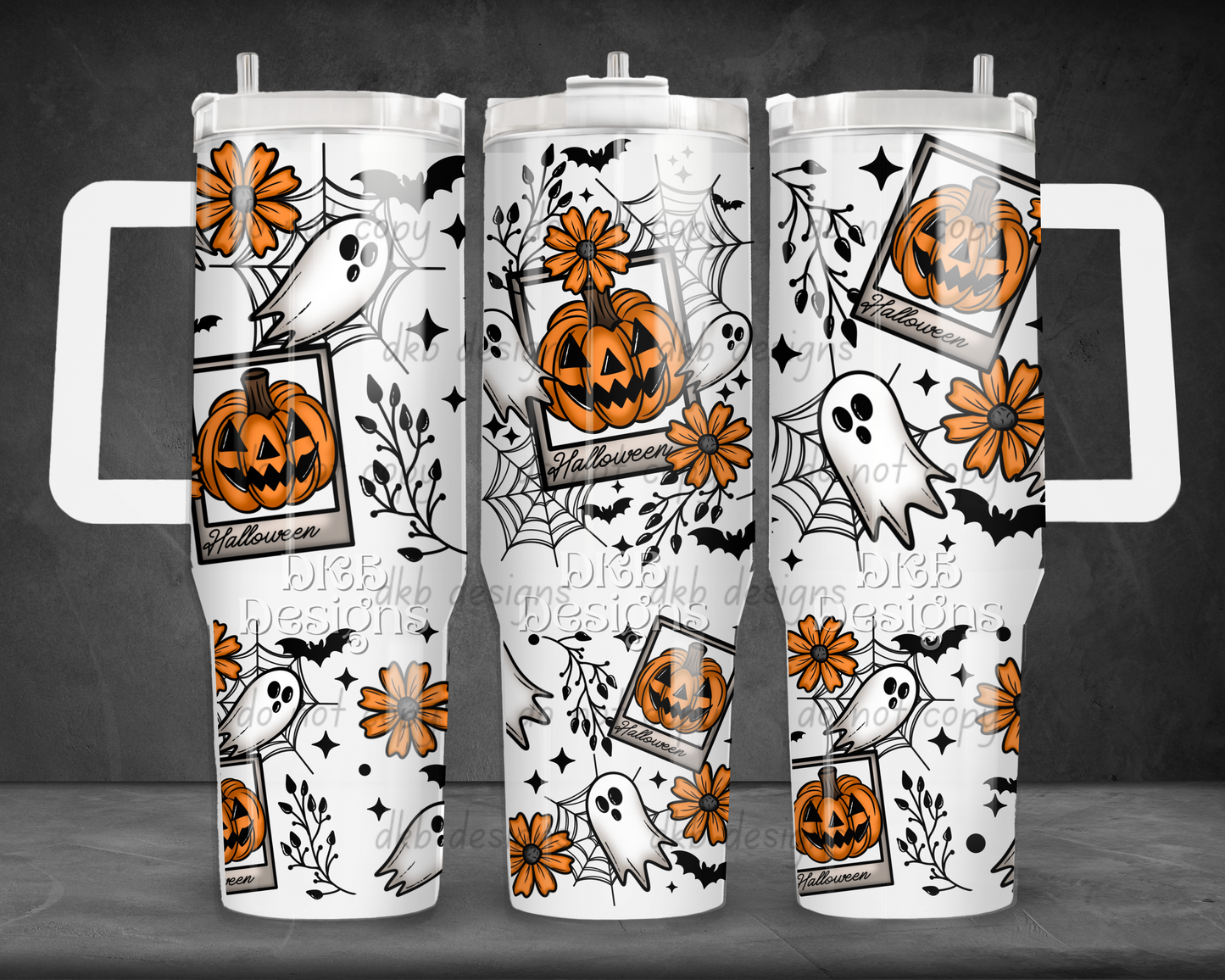 Halloween card 40oz Tumbler UV DTF