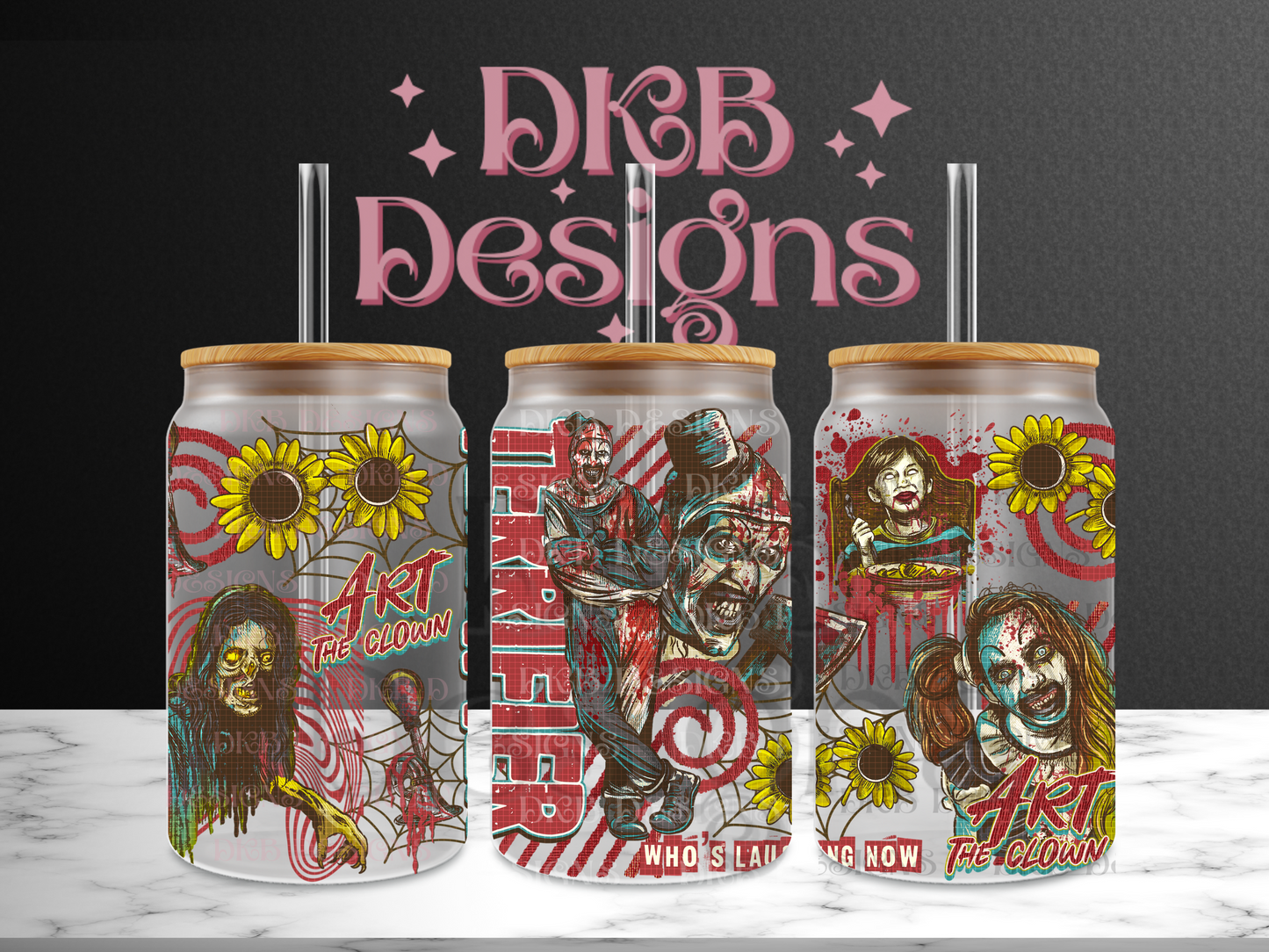 Art 16oz glass can UV DTF