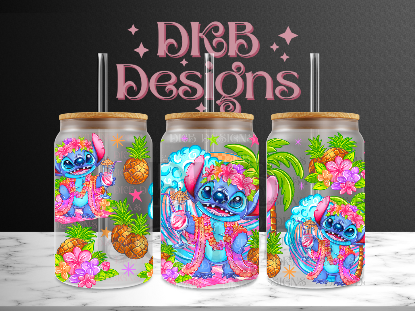 Five o clock somewhere 16oz glass can UV DTF