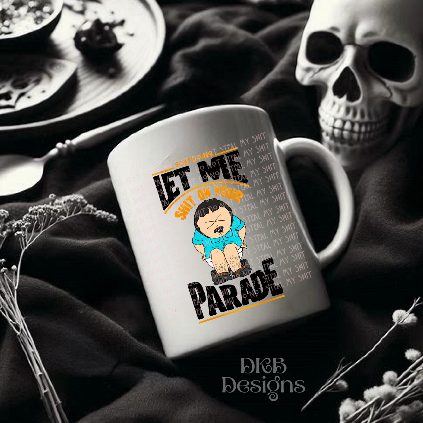 Shit on your parade black UV DTF