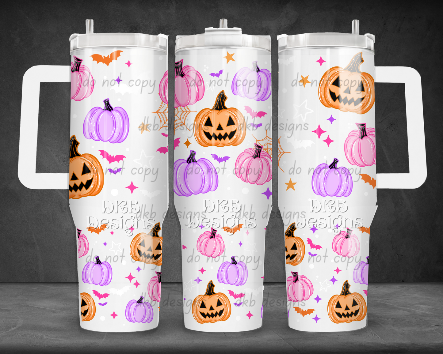 Colorful pumpkins 40oz Tumbler UV DTF
