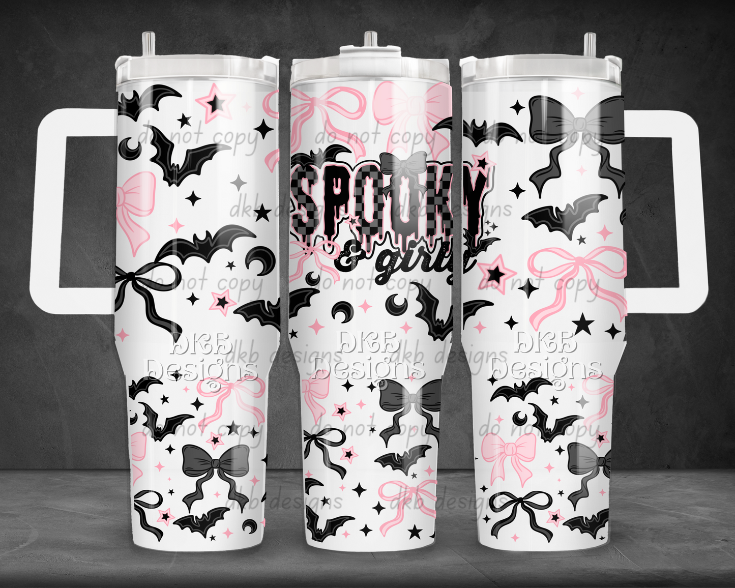 Spooky & girly 40oz Tumbler UV DTF