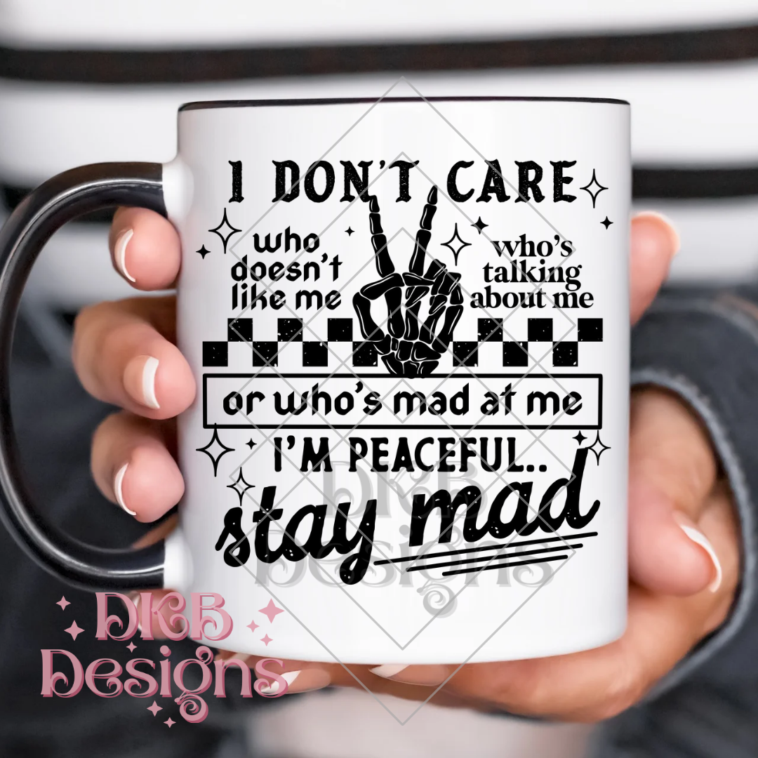 I dont care black UV DTF