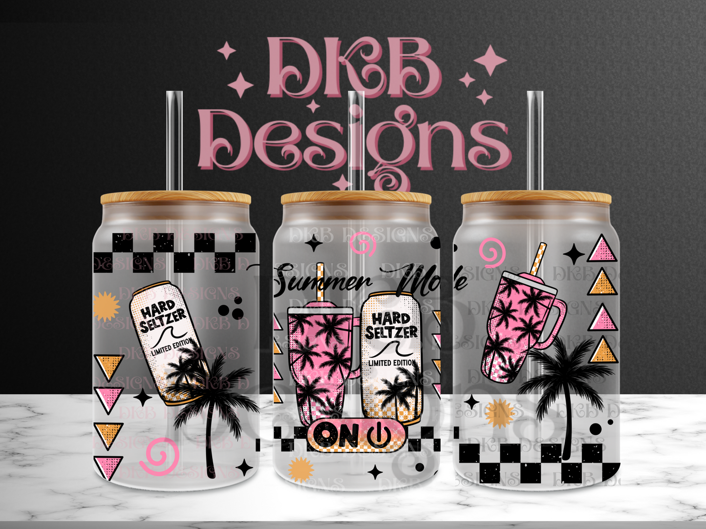 Hard seltzer 16oz glass can UV DTF