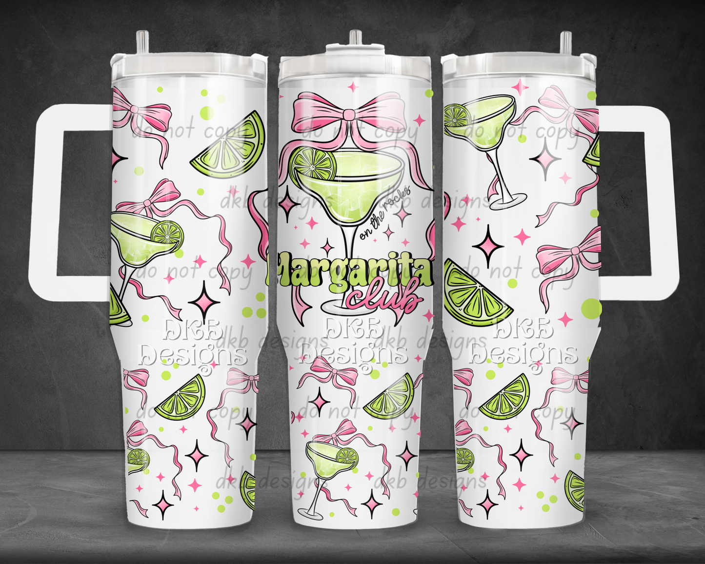 Margarita club 40oz Tumbler UV DTF