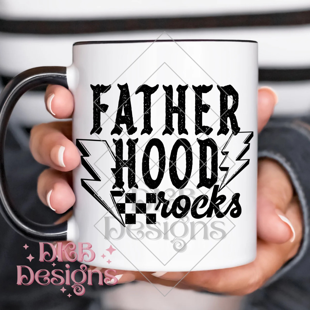 Fatherhood rocks black UV DTF