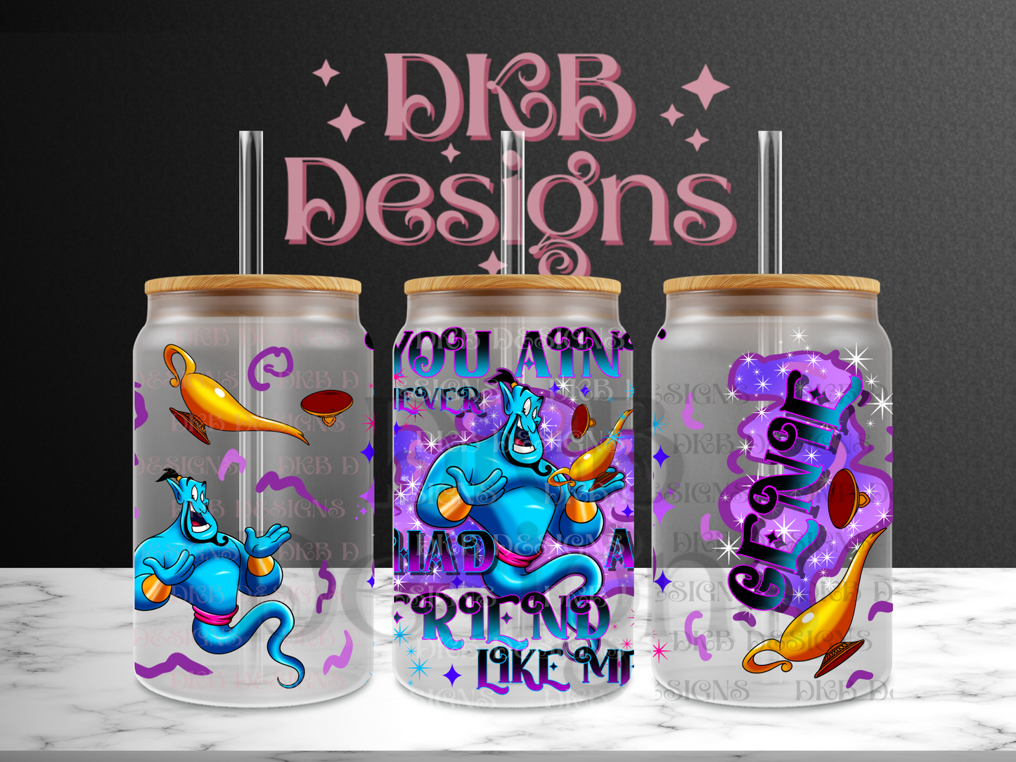 You ain't never had a friend like me 16oz glass can UV DTF