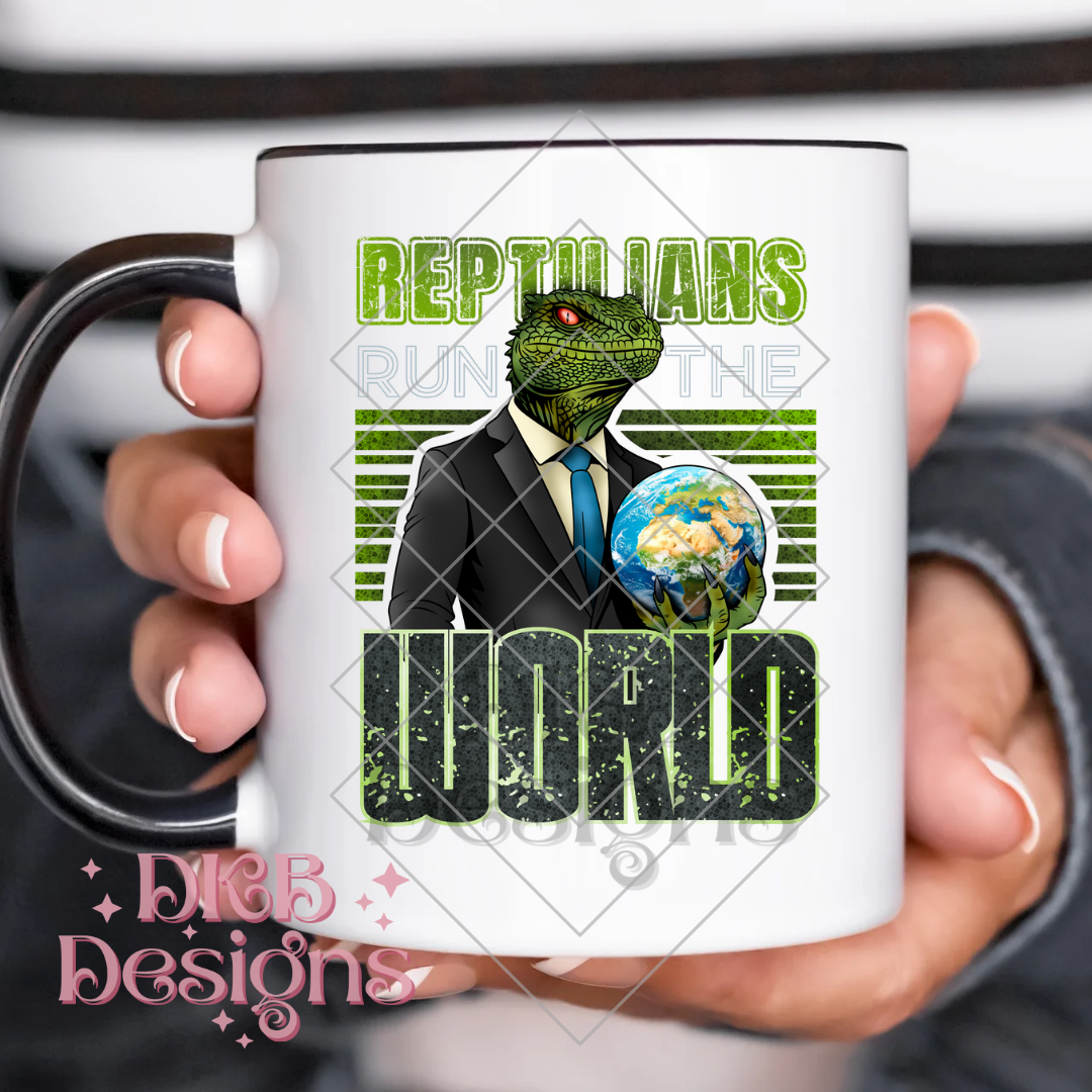 Reptilians run the world UV DTF