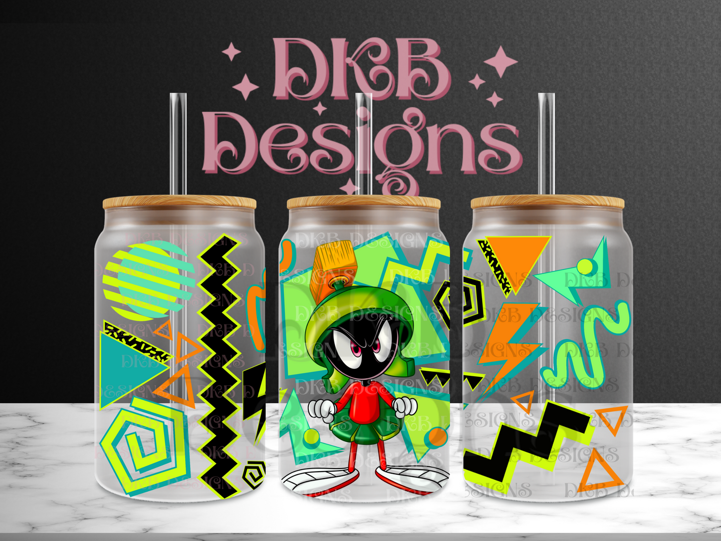 Martian 16oz glass can UV DTF