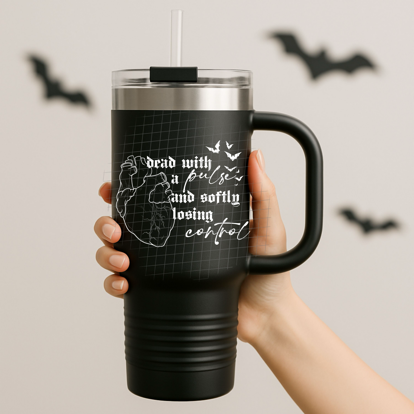 Dead with a pulse white UV DTF