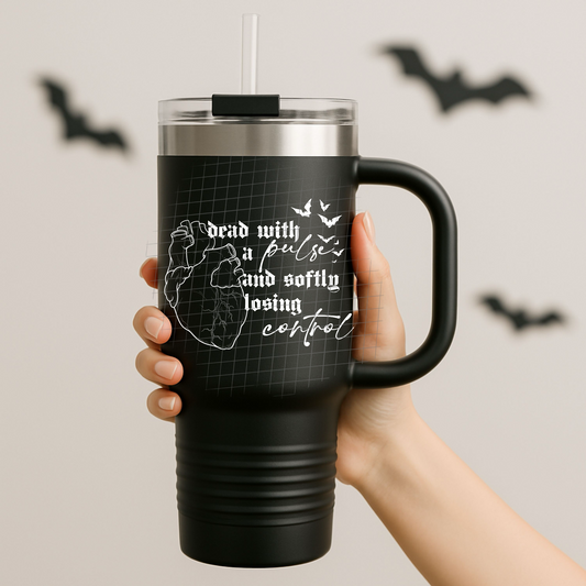 Dead with a pulse white UV DTF