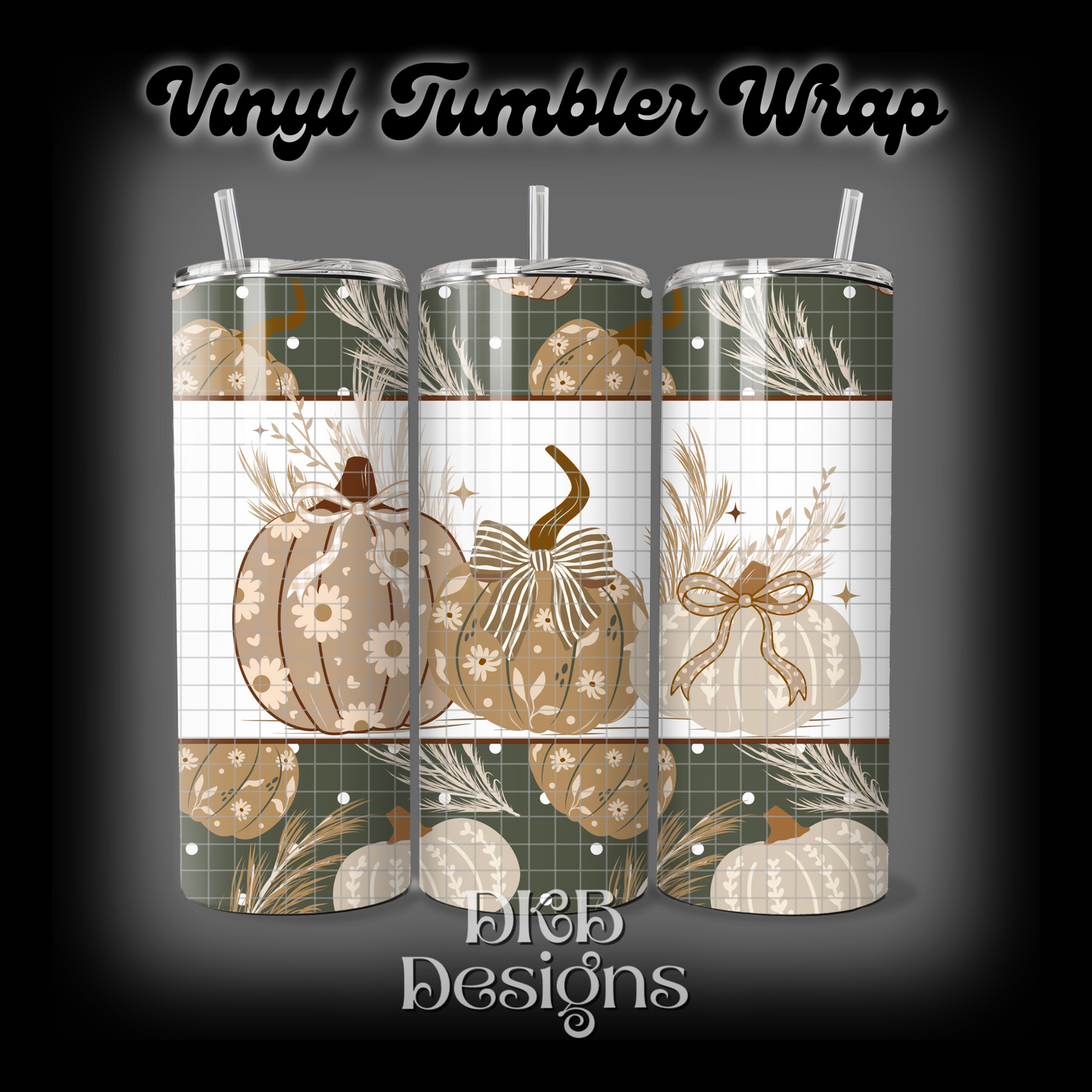 Fall pumpkin vinyl tumbler wrap