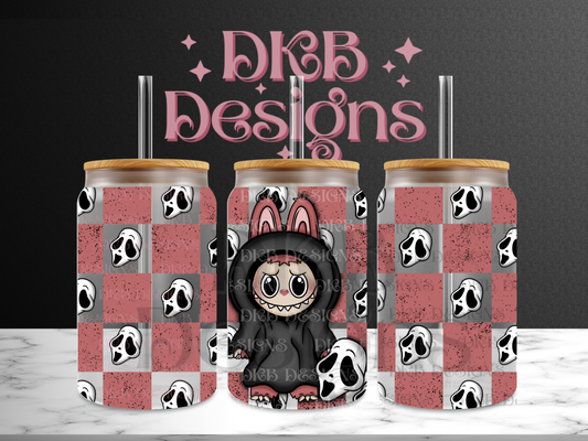 Horror monsters gf 16oz glass can UV DTF