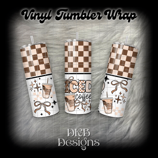 Iced coffee vinyl tumbler wrap