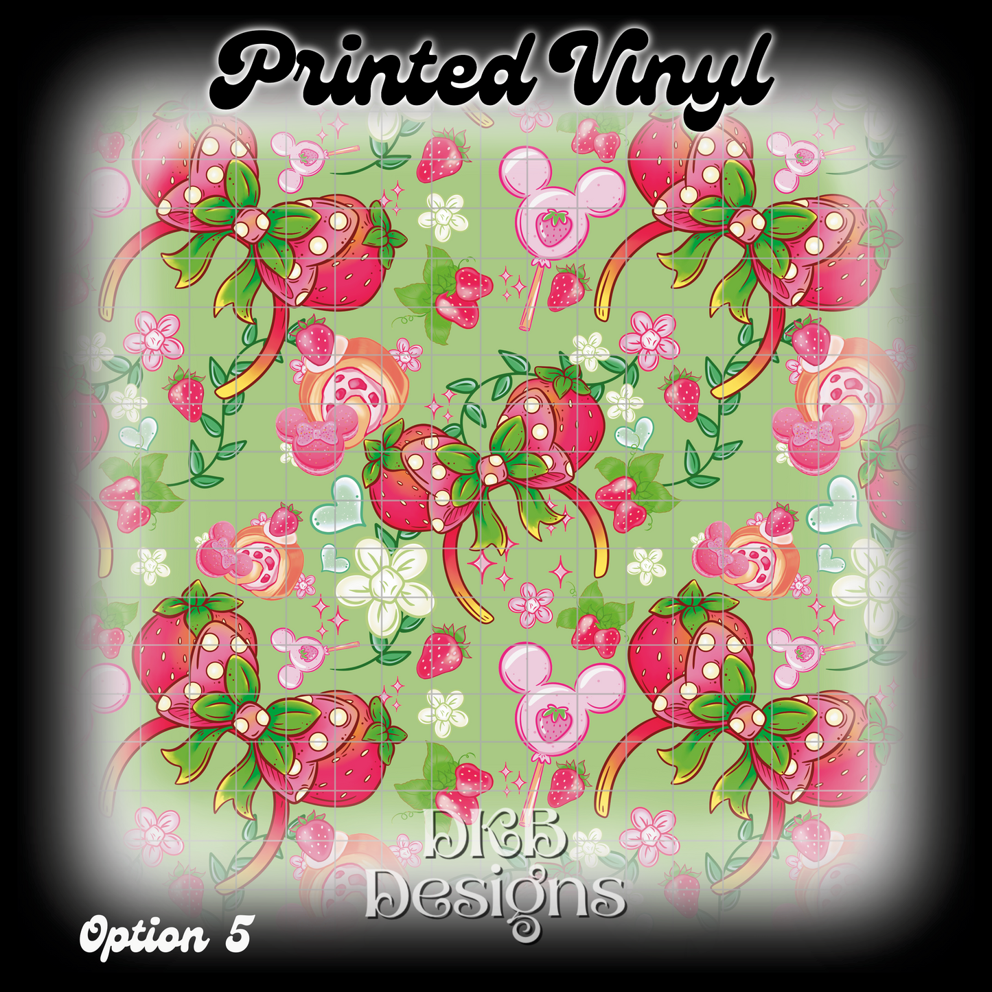 MD strawberry Printed Vinyl (12 color ways)