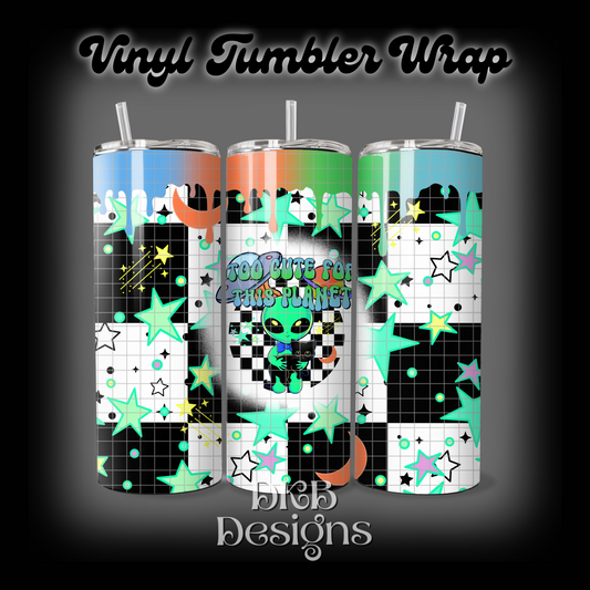 Too cute blue vinyl tumbler wrap