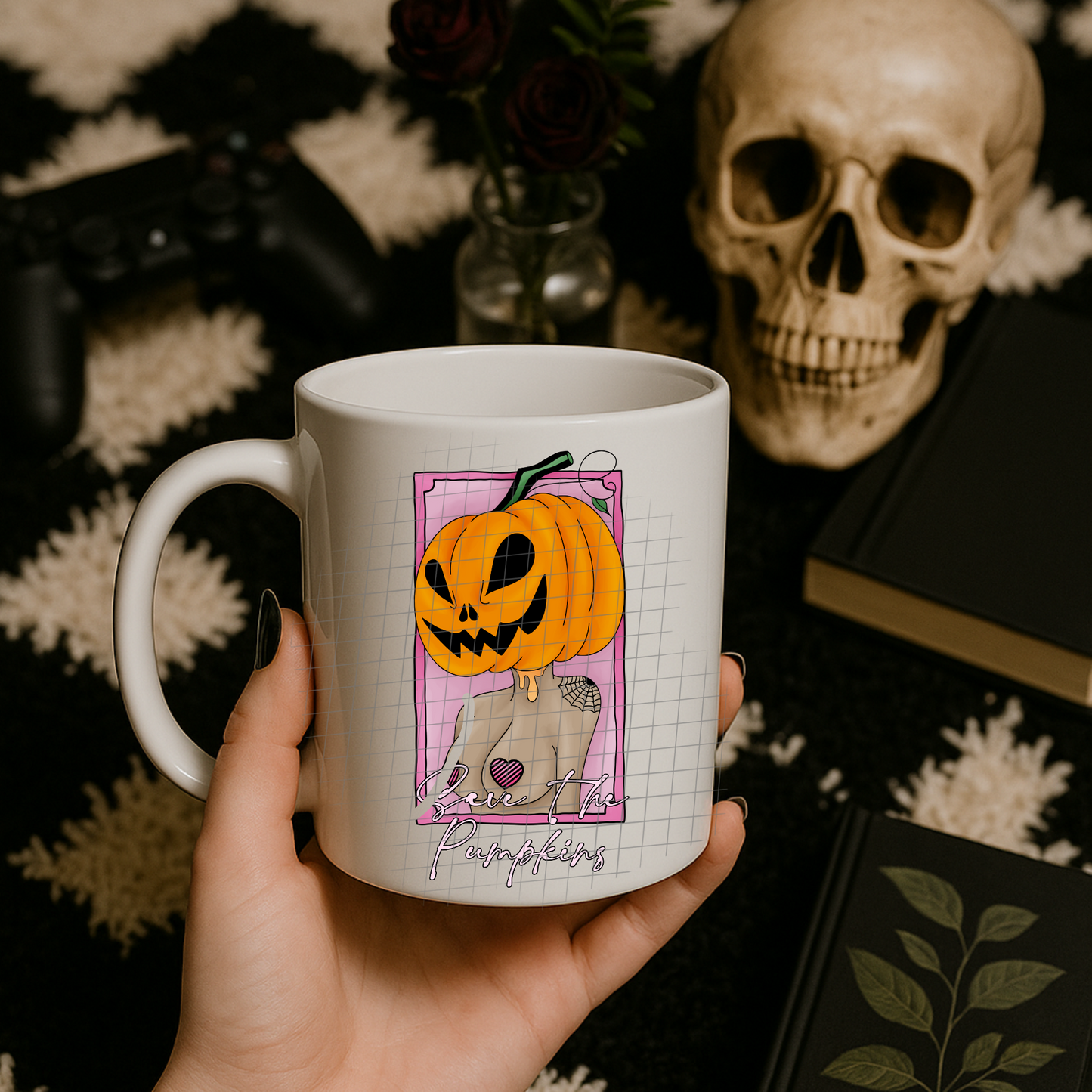 Save the pumpkins UV DTF