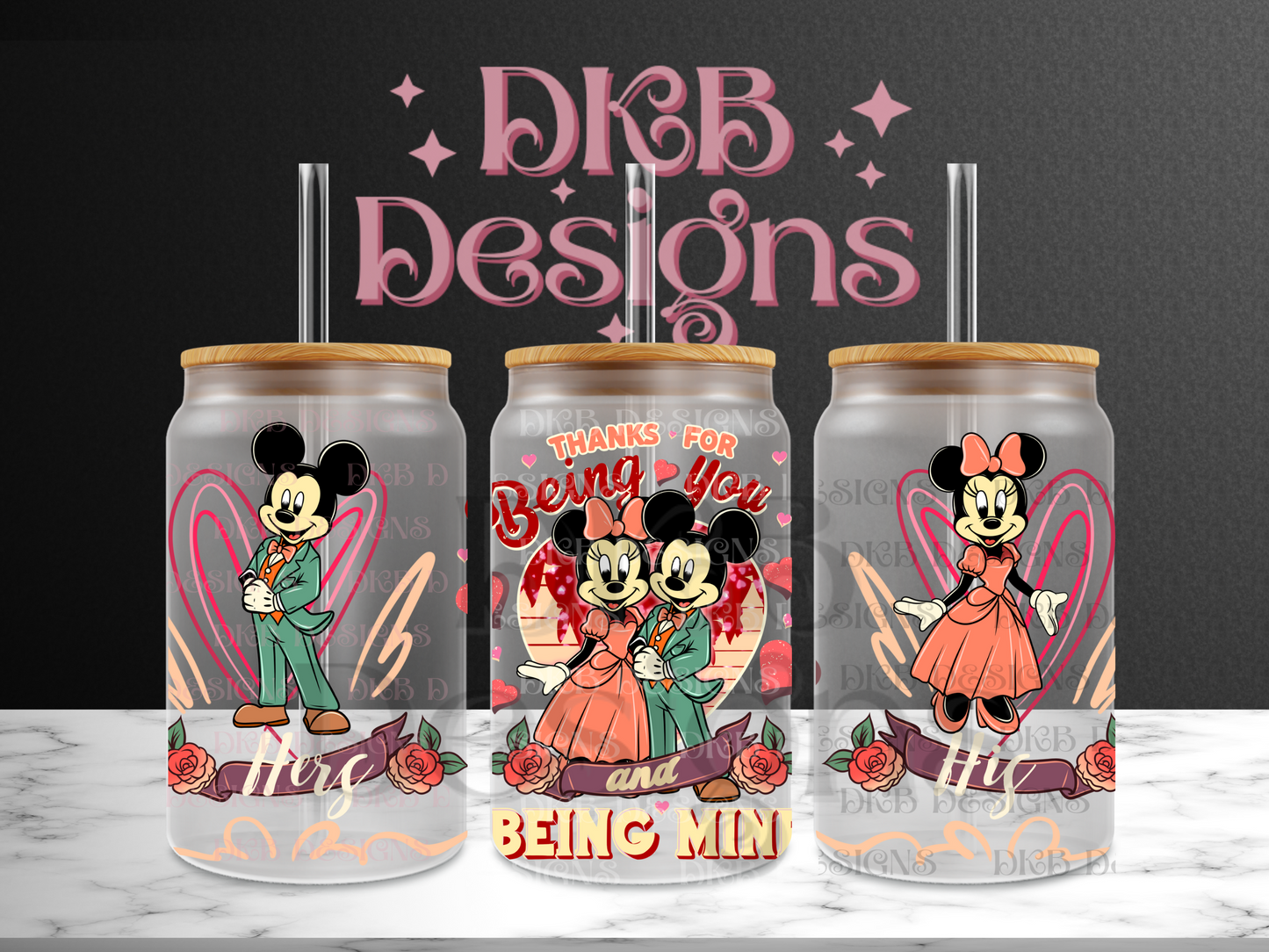 Being you 16oz glass can UV DTF