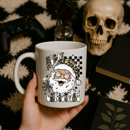 Cheetah merry Christmas UV DTF