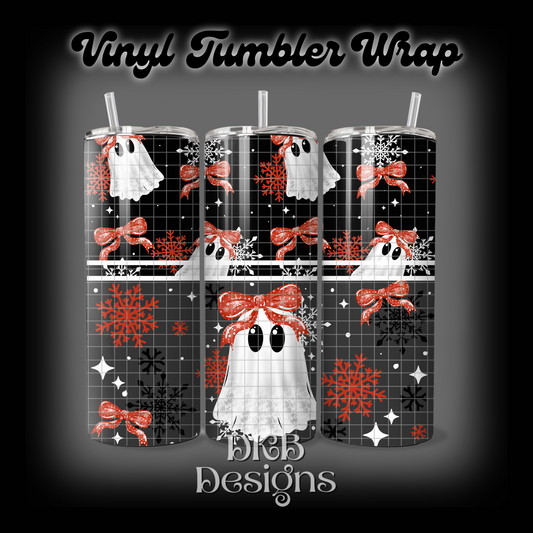 Lace ghost vinyl tumbler wrap
