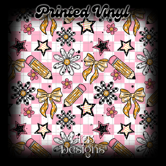School florals and bows Vinyl
