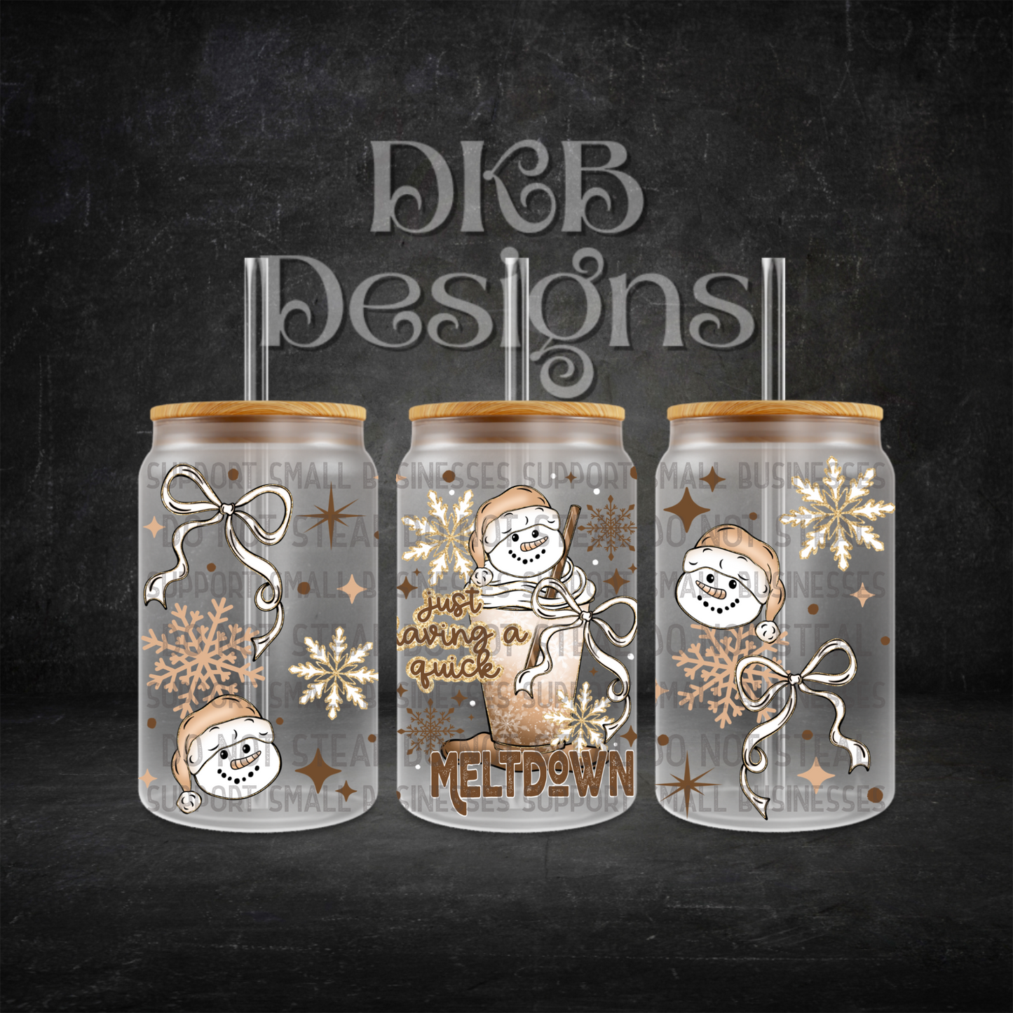 Quick meltdown 16oz glass can UV DTF