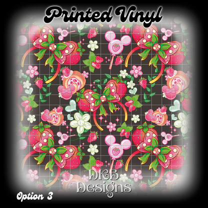 MD strawberry Printed Vinyl (12 color ways)