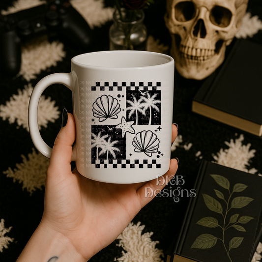 Summer grid black UV DTF