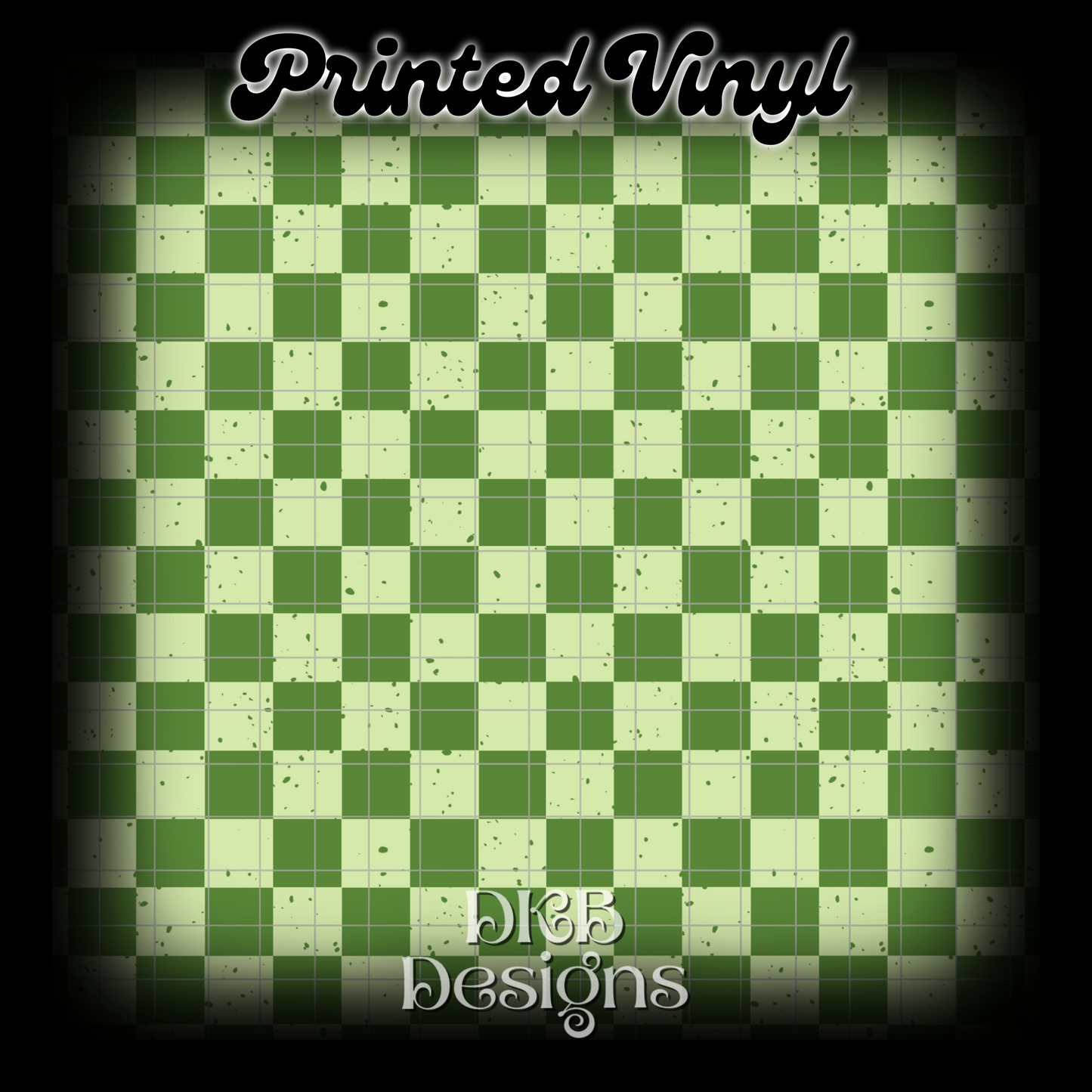 Green distressed checker Vinyl