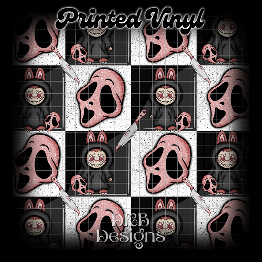 Horror monsters Gf pink Printed Vinyl