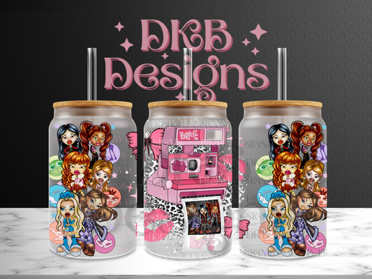 Dolls 16oz glass can UV DTF
