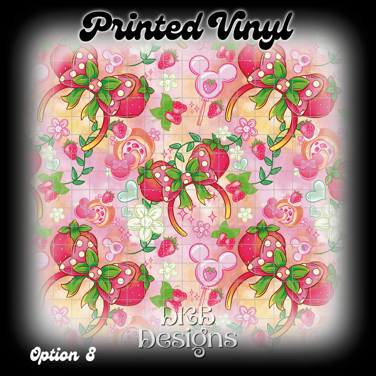 MD strawberry Printed Vinyl (12 color ways)