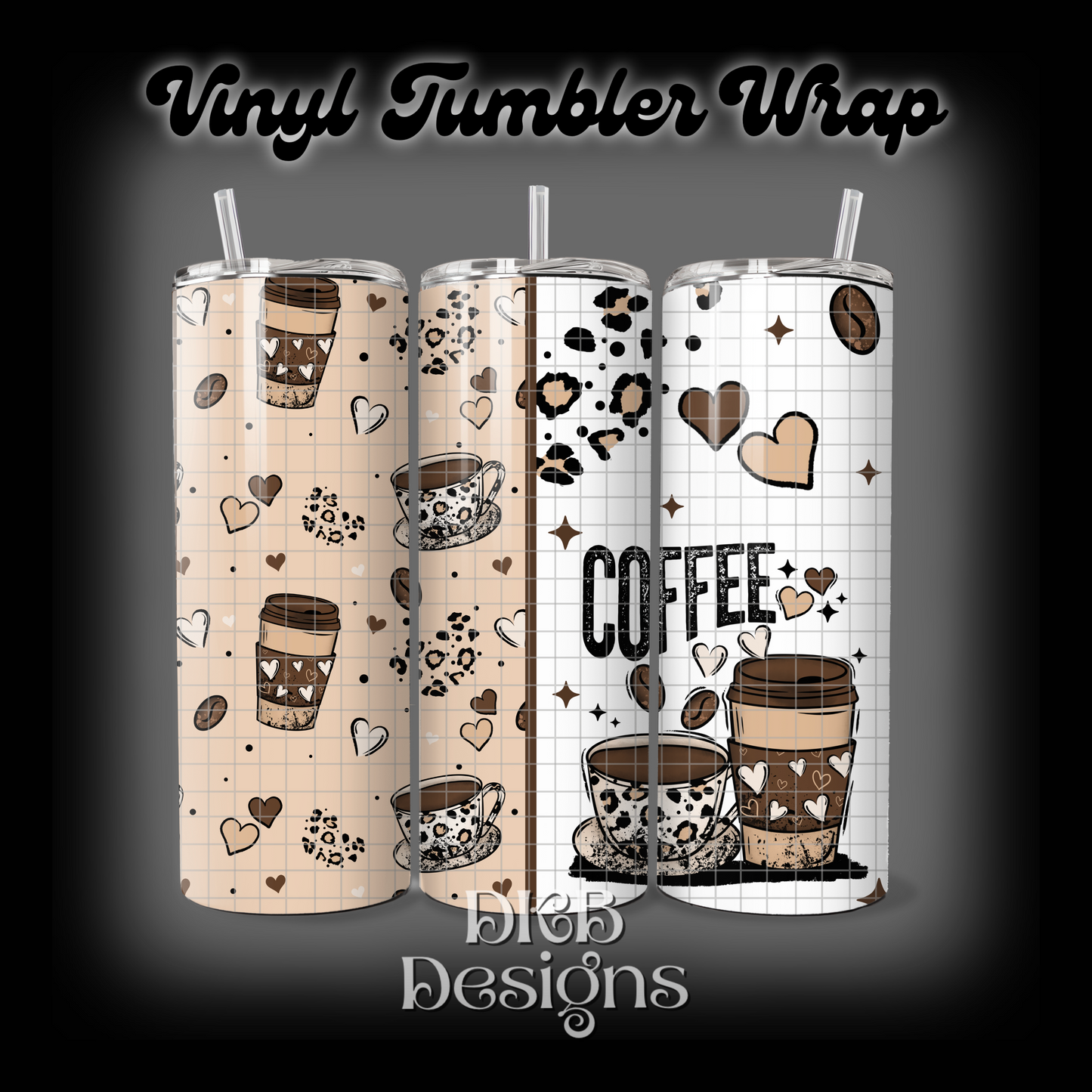 Coffee vinyl tumbler wrap