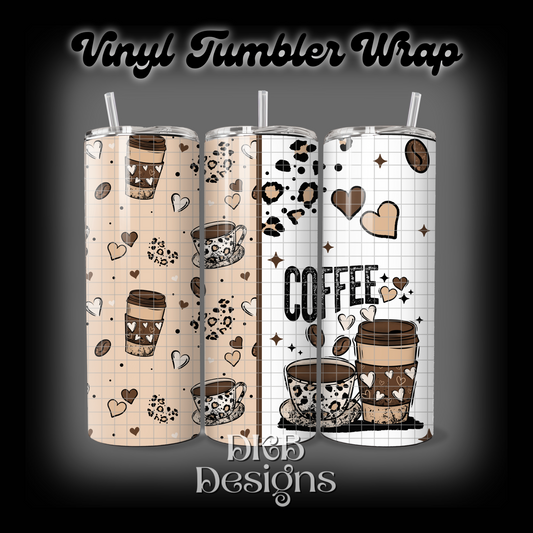 Coffee vinyl tumbler wrap