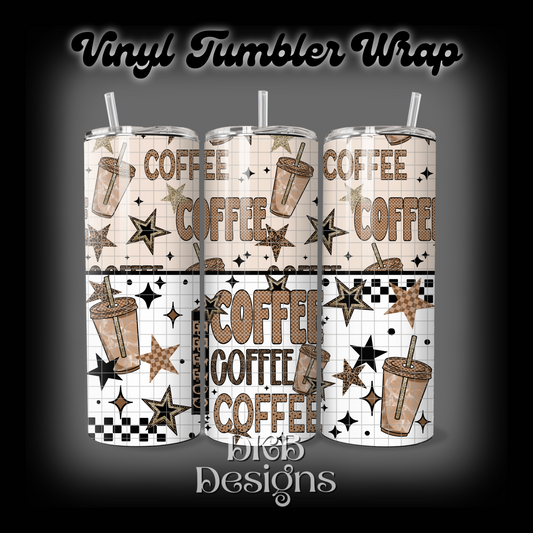 Coffee iced vinyl tumbler wrap