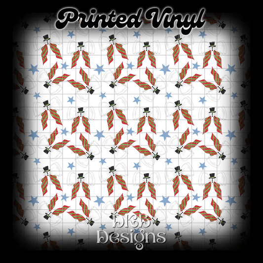 Snowman bow Printed Vinyl