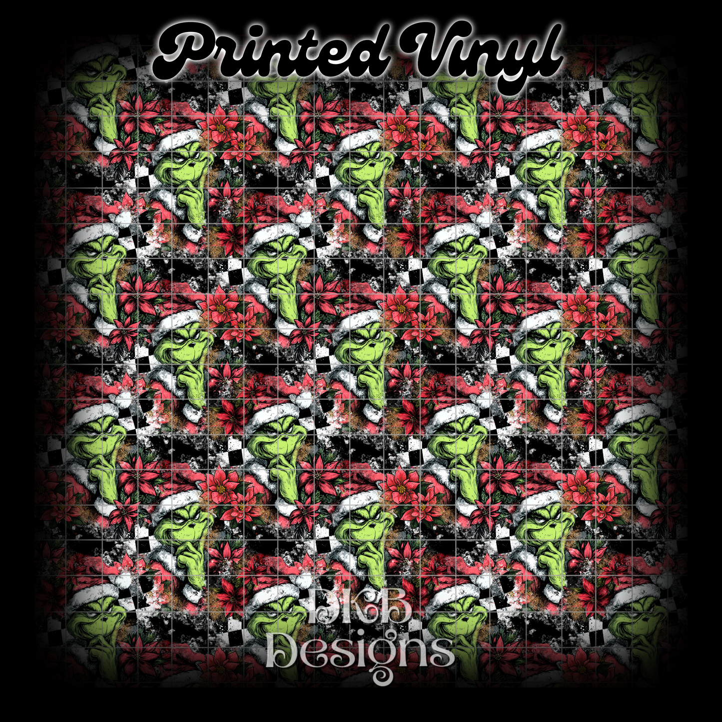 Mean green poinsettia Printed Vinyl