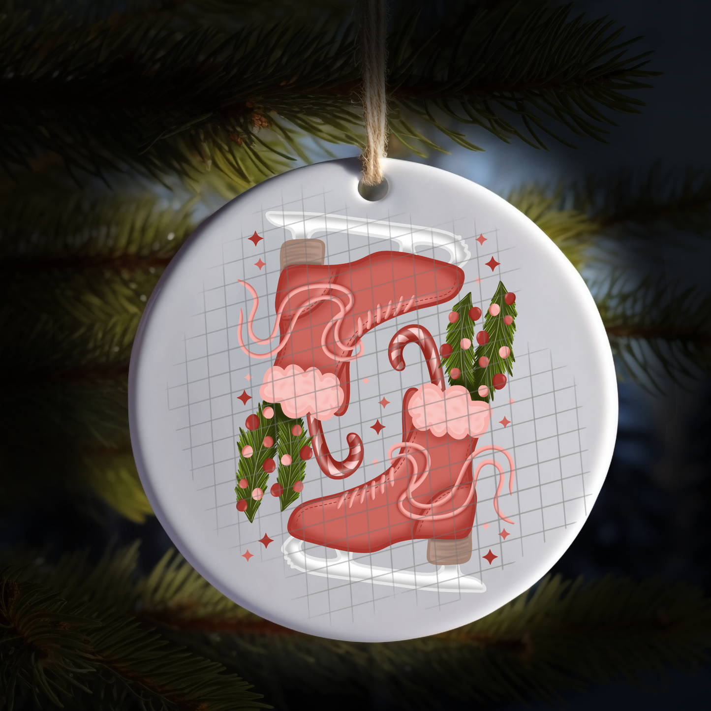 Ice skates stars UV DTF