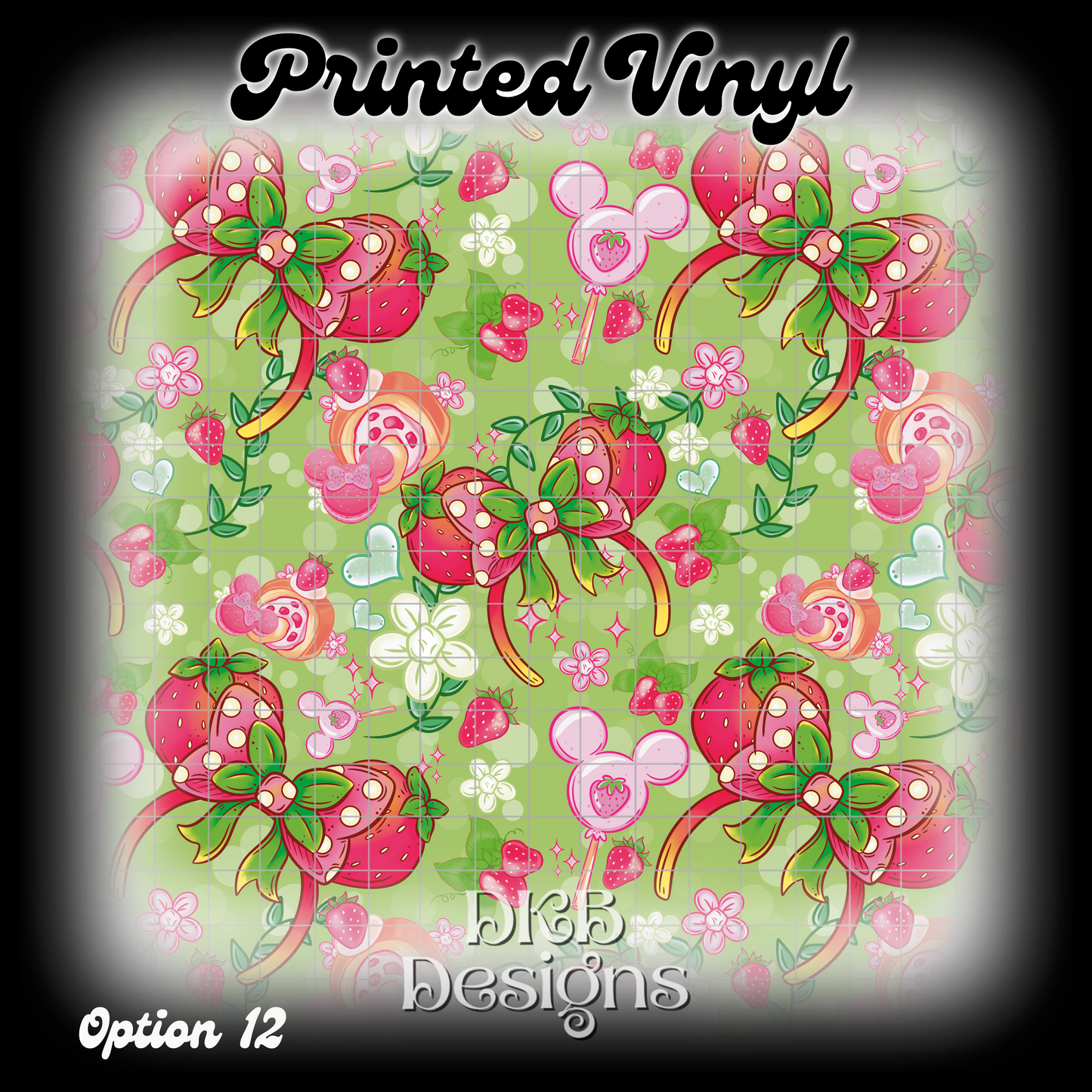 MD strawberry Printed Vinyl (12 color ways)