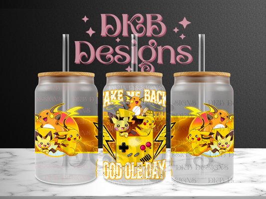 Take me back 16oz glass can UV DTF